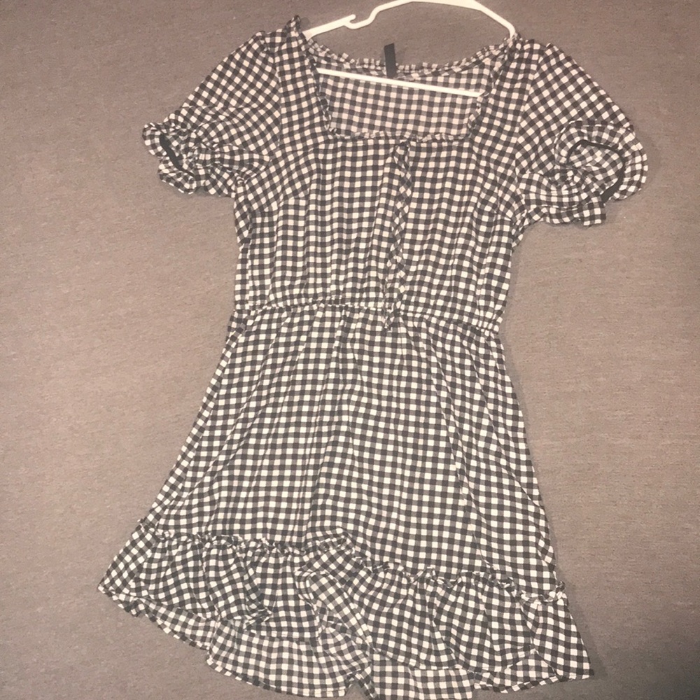 H&M Dress Gingham Black and White